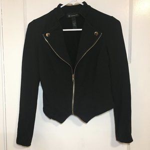 Black INC Crop Moto Jacket